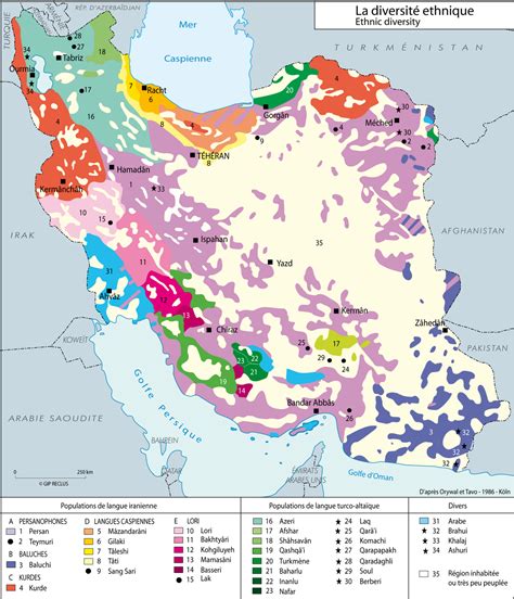 Map of ethnic diversity in Iran (1986) | Old New Maps