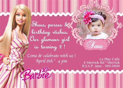 birthday invitations card pictures barbie birthday invitations cards ... | Barbie birthday ...