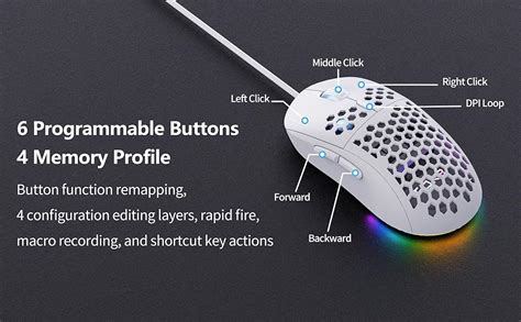 TMKB Falcon M1SE Ultralight Honeycomb Gaming Mouse, High-Precision 12800DPI Optical Sensor, 6 ...