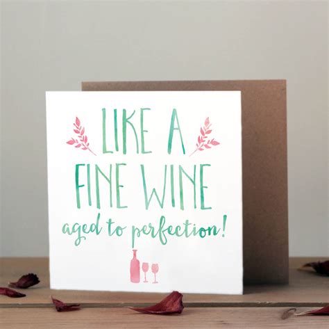 'like a fine wine' birthday card by ivorymint stationery ...