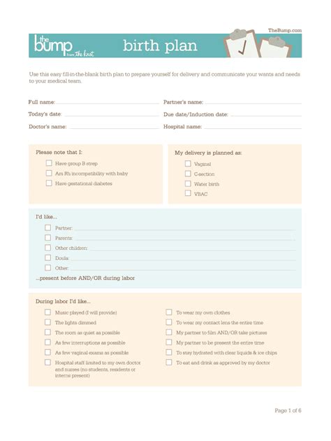 Birth Plan Template - Fill Online, Printable, Fillable, Blank | pdfFiller