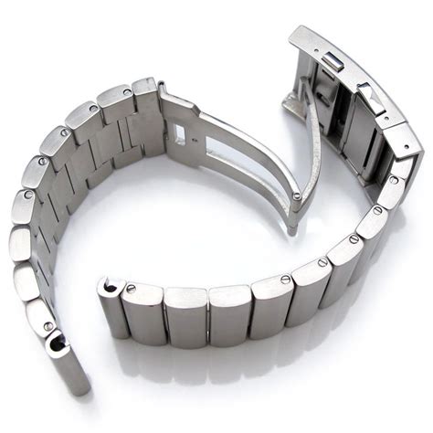 24mm Bandoleer Watch Band Straight End, 316L Stainless Steel Diver Extension Clasp | Watch bands ...