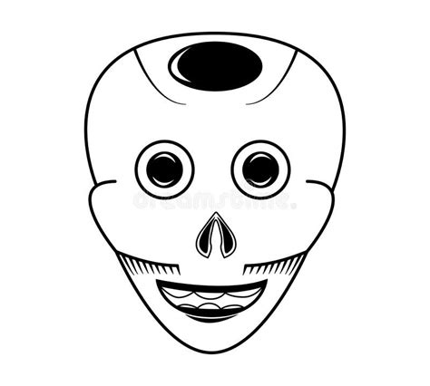 Vector Alien Head Icon on White Background Stock Vector - Illustration ...