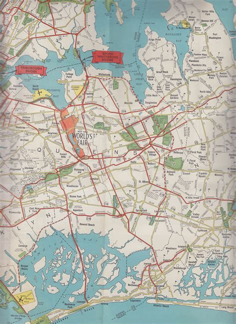 Triborough Bridge Traffic Crossings Manhattan Bronx Queens road map 1939