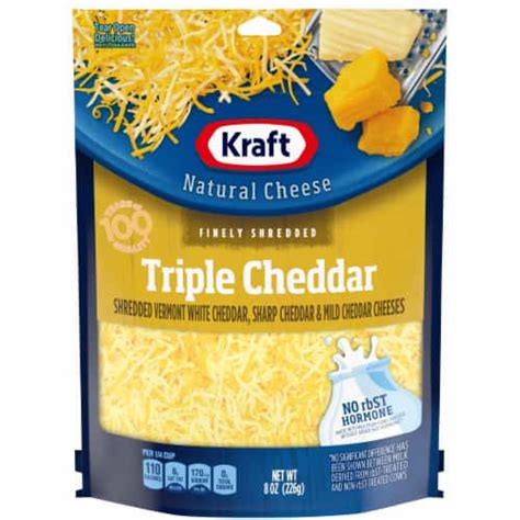 Kraft Triple Cheddar Finely Shredded Cheese, 8 oz - Metro Market