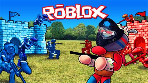 Roblox | RED VS BLUE PAINTBALL CHALLANGE - Paintball War! (Roblox Adventures) - YouTube