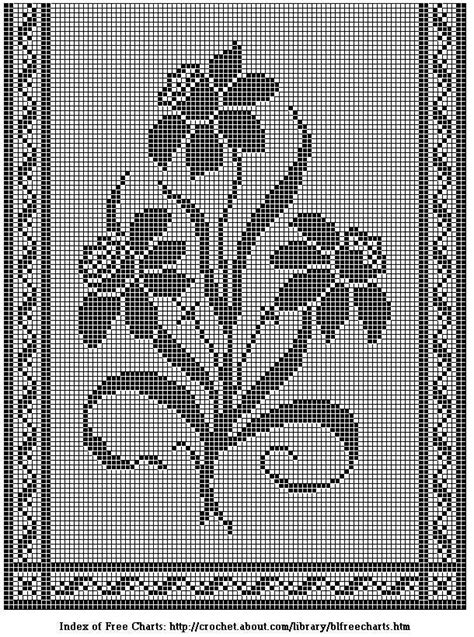 Daffodils Table Runner or Door Panel Filet Chart | Crochet patterns ...