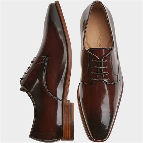 Giovacchini Tony Burgundy Plain Toe Derby Dress Shoes - Men's Shoes ...