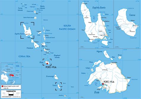 Large size Road Map of Vanuatu - Worldometer