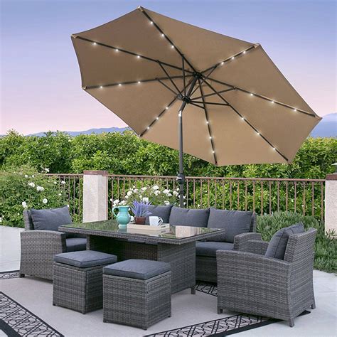 Best Choice Products 10 Deluxe Solar LED Lighted Patio Umbrella With ...