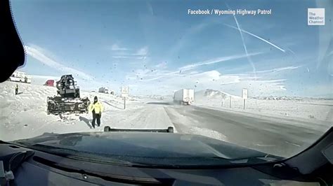 The Weather Channel on Twitter: "It's a miracle this Wyoming Highway Patrol trooper is okay ...