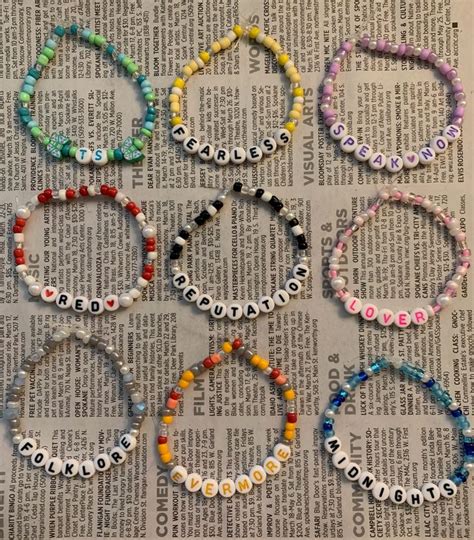 Taylor Swift Eras Tour Friendship Bracelets | Friendship bracelets with beads, Taylor swift ...