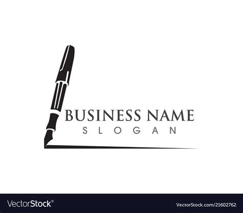 Pen logo template business Royalty Free Vector Image