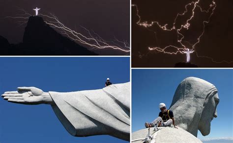 Photos: Lightning chips fingers, head of Rio’s Christ statue – Firstpost