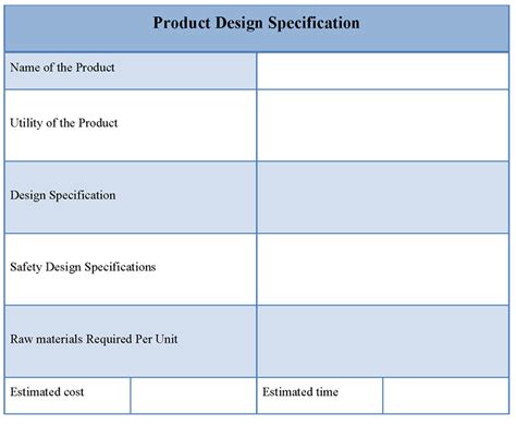 sample product description template | Product design specification, Templates, Design