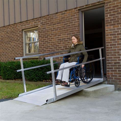 5' L -Silver Spring Aluminum Wheelchair Access Ramps with Handrails | Discount Ramps