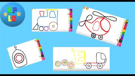 Drawing for kids and Toddlers by Bini Bambini | easy drawing of transportations - YouTube