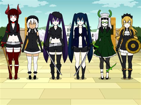 Black Rock Shooter Characters in Kisekae by PorcelaiinChan on DeviantArt