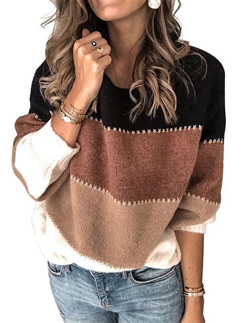 Loose Autumn Winter Striped Sweater Women Pullover Thick Ladies Sweaters High Quality Oversized ...