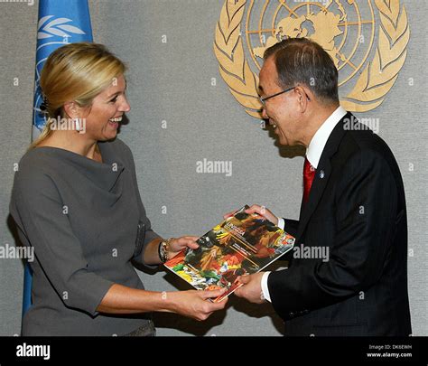 Princess Maxima of Netherlands and United Nations Secretary-General Ban Ki-moon United Nations ...