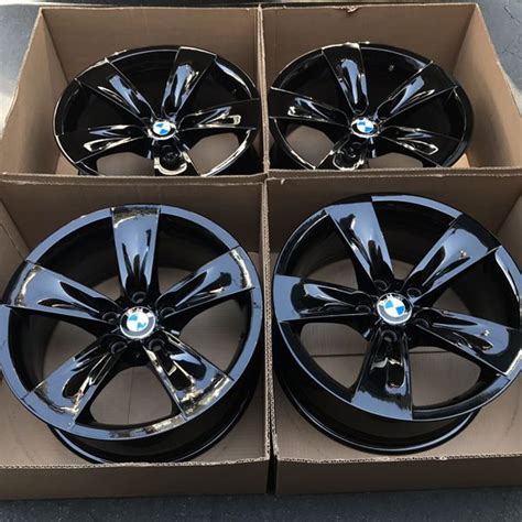 New 18" oem BMW 5 series 528i factory wheels 18 inch gloss black rims bmw for Sale in Santa Ana ...
