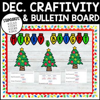 December Bulletin Board & Math Christmas Tree Craftivity | Counting or ...