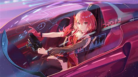 Cockpits (Racing Cars), Atdan, car, red eyes, racing, anime girls ...