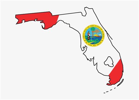 State Of Florida Outline Clip Art - Florida State Flag Map - Free Transparent PNG Download - PNGkey