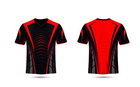 Premium Vector | Black and red layout e-sport t-shirt design template | Sports tshirt designs ...