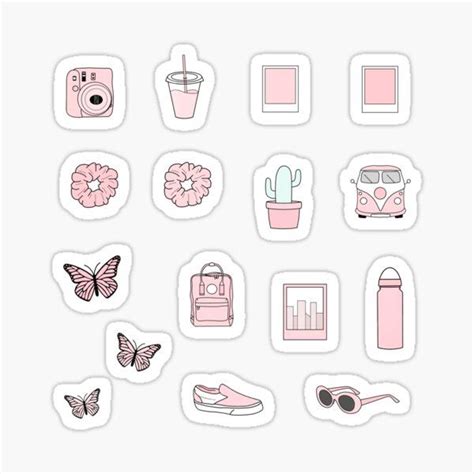 "Vsco and aesthetic pink sticker pack" Sticker for Sale by Pastel ...