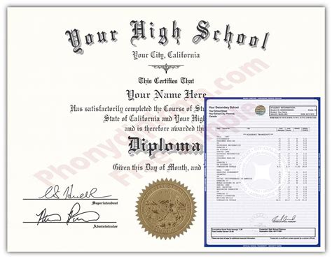 Buy USA High School Diplomas & Transcript Package Designs by State ...