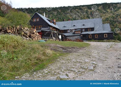 Refuge in mountains stock photo. Image of lake, mountains - 34433694