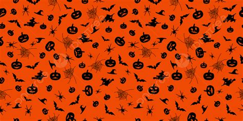 Seamless Orange Halloween Background With Black Pumpkin Silhouettes, Season, Wrapper, Upholstery ...