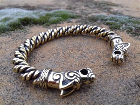 Viking bracelet Bronze, Wolf, Odin's Wolves, Viking Jewelry, norse jewelry, Fenrir bracelet ...