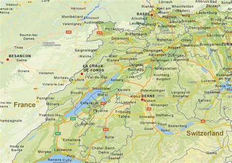 Digital physical map of Switzerland 1473 | The World of Maps.com