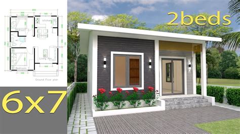 House Plans 6x7m with 2 bedrooms Full Plans - YouTube