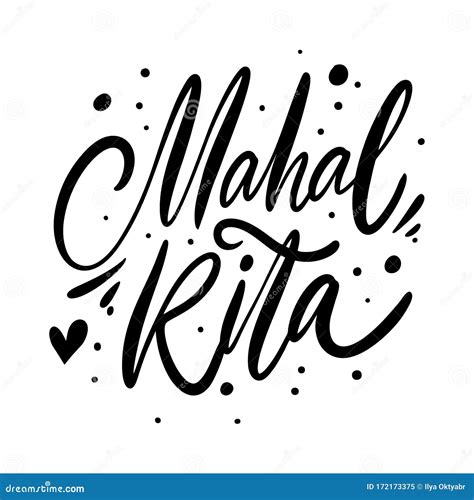 Mahal Kita. I Love You Phrase on Tagalog. Hand Drawn Lettering. Black Ink Stock Illustration ...