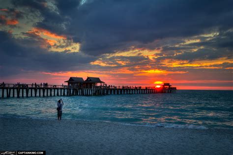 Naples Pier Sunset at the Gulf Coast of Florida