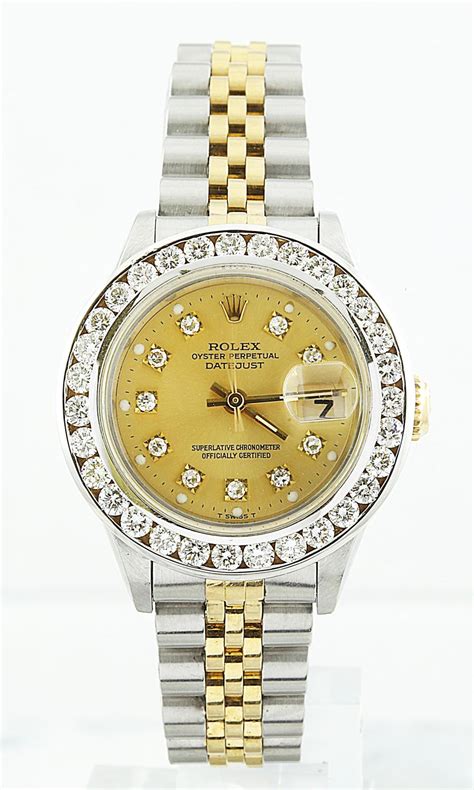 Authentic Rolex Oyster Perpetual Datejust Diamond Watch