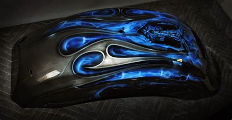 Online Motorcycle Paint Shop: Silver tribal flames with blue fire ...