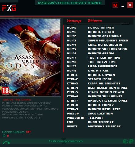 Assassin's Creed: Odyssey: Trainer (+21) [1.5.3] {FutureX} — GamesRead.com