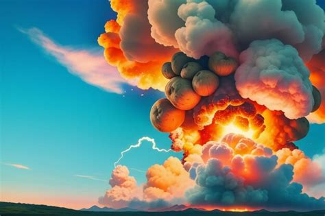 Premium AI Image | Atomic Bomb Hydrogen Bomb Nuclear Bomb Explosion Mushroom Cloud Shock Wave ...