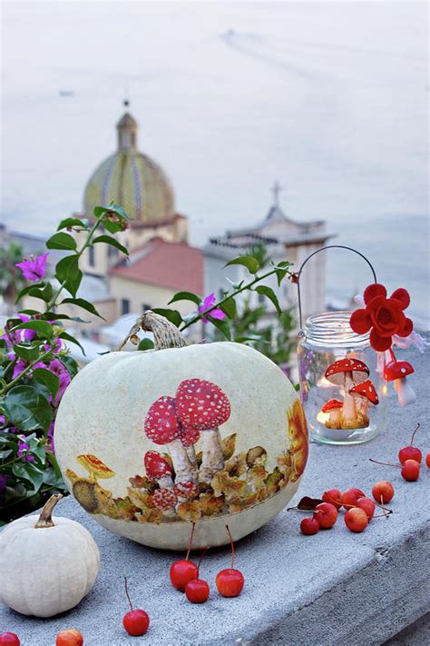 Decoupage Decoration On Pumpkin Photograph by Angelica Linnhoff - Fine Art America