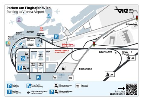 Vienna airport parking map - Map of Vienna airport parking (Austria)