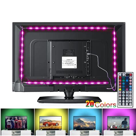 LED TV Backlight Strip Lights, 2M/6.56ft USB Powered RGB Multi Color ...