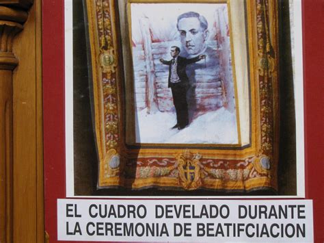 The famous photo: this painting was displayed during the beatification ...