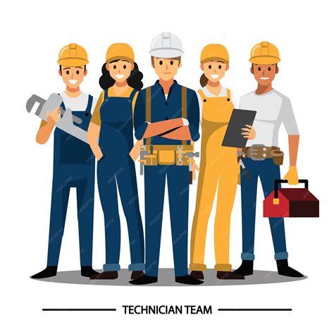 Premium Vector | Technician, builders, engineers and mechanics