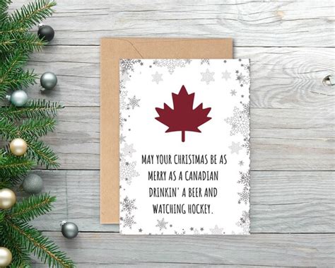 Merry Christmas Card Canada Christmas Card Funny Christmas | Etsy