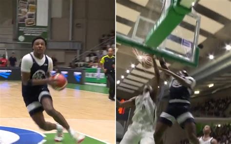 Bronny James' Dunk On AAU European Tour Had LeBron Hyped