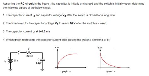 [Solved]: Assuming the RC circuit in the figure, the capaci